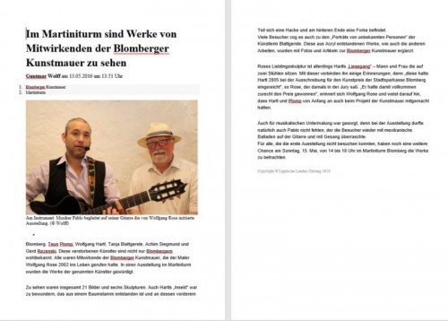 Lippische Landeszeitung Mai 2016