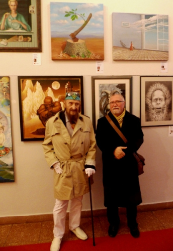 Mit Professor Ernst Fuchs im Phantasten-Museum in Wien unter meinem Bild Auswuchs