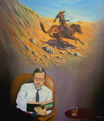 Der Karl May Freund Öl/Lw 80cm x 60cm