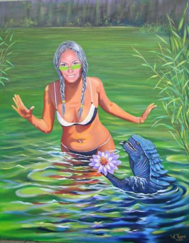 G und der Seerosenkavalier Öl/Lw 100cm x 80cm