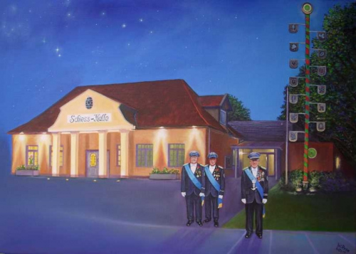 Schiess Halle Blomberg Öl/Lw 50cm x 60cm